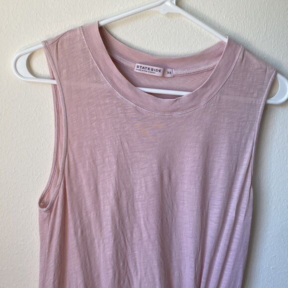 Stateside pink sleeveless T-shirt ruffles XS - Picture 4 of 6